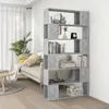 vidaXL Bücherregal Raumteiler Betongrau 100x24x188 cm Produktbild-Vorschau 2