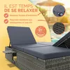 CASARIA® Lettino Doppio con Tavolino Sdraio 2 Posti Lettino Anteprima dell’immagine prodotto 2