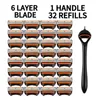 Zestaw 32 sztuk wymienne ostrza, 6-warstwowe, ze stali Podgląd zdjęcia produktu 1