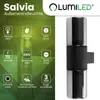 LUMILED LED vonkajšie nástenné svietidlo z dymového skla Náhľad obrázku produktu 2