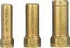 Three brass water hammer arrestors of different sizes are shown side-by-side against a white background. Produktbild-Vorschau