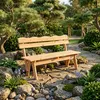 Massivholz Gartenbank 3-Sitzer mit Rückenlehne - 150 x 62 Produktbild-Vorschau 5