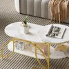 ProximaX Couchtisch Rund 2er Set, Weiß Marmor Couchtisch Produktbild-Vorschau 11
