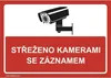 Walteco Střeženo kamerami se záznamem (červená), 297x210mm, Náhled obrázku produktu 1
