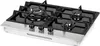 A four-burner gas stovetop with a stainless steel base. Produktbild-Vorschau