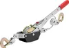 A manual cable puller with two hooks and a red handle, isolated on a white background. Anteprima dell’immagine prodotto