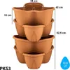 Stapelbare bloempotten set, 4-delig, in antraciet - Productafbeelding-voorbeeld 4
