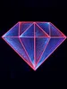 PSYWORK Schwarzlicht 2D StringArt Diamant "Pink Diamond", Produktbild-Vorschau 1