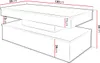 A diagram showing the dimensions of a coffee table. Náhled obrázku produktu