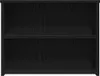 A black wooden bookshelf with two shelves. Náhled obrázku produktu