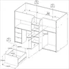 Parisot Hochbett Tom mit Schreibtisch, Schubkästen & Produktbild-Vorschau 9
