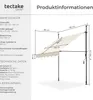 Diagram showing the dimensions and technical specifications of a retractable awning. Náhled obrázku produktu