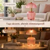 Bunte Glas Tischlampe Kabellos, Vintage LED Produktbild-Vorschau 2