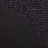 A close-up view of two different fabric textures, black leather and dark grey woven fabric, meeting at a diagonal line. Náhľad obrázku produktu