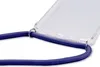 Close-up of a blue lanyard attached to a clear phone case. Produktbild-Vorschau