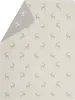 A folded blanket with a repeating pattern of reindeer. The blanket is shown from a slightly elevated angle, with one corner folded back to reveal the underside. Produktbild-Vorschau