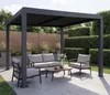 Pergola HWC-L46, záhradný lamelový pavilón, 10 cm hliníkový Náhľad obrázku produktu 8