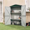 vidaXL Casetta da giardino Verde 116x45x175 cm Acciaio Anteprima dell’immagine prodotto 2