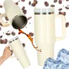 Termohrnek s brčkem a uchem, termoska, 1200ml, krémová Náhled obrázku produktu 1