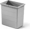 A gray rectangular trash can insert with horizontal ridges. Produktbild-Vorschau