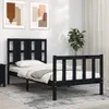 The Living Store Massivholzbett mit Kopfteil Schwarz Produktbild-Vorschau 1
