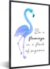 MuchoWow® MuchoWow® Gerahmtes Poster Blau - Lila - Flamingo Produktbild-Vorschau 1