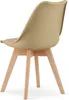 A single chair with a beige seat and natural wooden legs, shown from the back. Produktbild-Vorschau