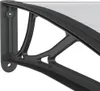 A close-up view of a black door canopy bracket and part of the transparent canopy. Náhled obrázku produktu