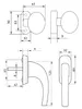 KOTARBAU® Set handvat 125 mm + knop 65 mm zwart met kort Productafbeelding-voorbeeld 2
