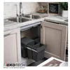 Ekotech AS77S Aladin Abfallsammler schwarz 2x7 L ab 40 cm Produktbild-Vorschau 3