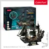 A 3D puzzle of a pirate ship, the Queen Anne's Revenge, is displayed next to its packaging. Náhľad obrázku produktu