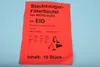 A red flyer with black text and illustrations of vacuum cleaner parts on a light blue background. Produktbild-Vorschau