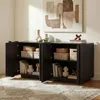 FUFU&GAGA Sideboard Schwarz 150cm - Moderne Kommode mit 4 Produktbild-Vorschau 2