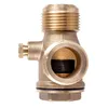A brass check valve with a black rubber seal, isolated on a white background. Produktbild-Vorschau