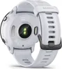 The back of a white Garmin Forerunner 955 Solar smartwatch with a white band. Produktbild-Vorschau