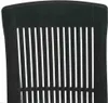 A close-up view of the back of a black folding chair with a slatted design. Anteprima dell’immagine prodotto