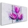 Triptychon auf leinwand lila blumen 150x100 cm Feeby lila Produktbild-Vorschau 1