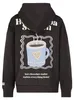Sublevel Kapuzenpullover Kaffee-Print Kängurutasche Relaxed Produktbild-Vorschau 7
