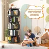 Étagère tournante pour livres, 5 niveaux, en bois, noire, Voir les images du produit 5
