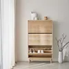 sweeek - Schuhschrank 3 Türen Naturholzdekor - Natur Produktbild-Vorschau 4