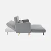 A side view of a gray sofa bed with its chaise lounge extended, set against a white background. Anteprima dell’immagine prodotto