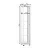 K-Möbel Vetrina verticale in bianco (176x37x33cm) con 4 Anteprima dell’immagine prodotto 20