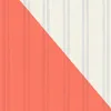 A diagonal split image showing two striped patterns. The bottom left is coral with darker coral stripes, and the top right is off-white with light gray stripes. Produktbild-Vorschau
