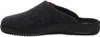 A side view of a single gray felt slipper with a black sole. Produktbild-Vorschau