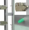 A collage of images showing different parts of a revision door or access panel, including latches and a green cap. Podgląd zdjęcia produktu