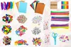 A collage of various craft supplies for children's art projects. Produktbild-Vorschau