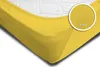 A close-up view of a yellow fitted sheet on a mattress. Produktbild-Vorschau