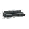 A diagram of a sectional sofa with dimensions indicated. Produktbild-Vorschau