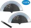 2STK Handfächer Japanischer Faltfächer Klappfächer Vintage Produktbild-Vorschau 1