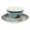 Tazza con piattino 200 ml in porcellana verde Clayre & Eef Anteprima dell’immagine prodotto 3
